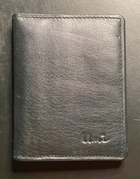 Mens black leather card wallet by Umi