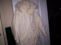 Northern Climate white jacket with fur hood