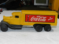 Vintage Coca Cola Cast Iron Delivery Truck Drink Coca Cola Yello