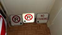 3 SMALL STREET SIGNS BUNDLE DEAL/"NO PARKING- NO STANDING"