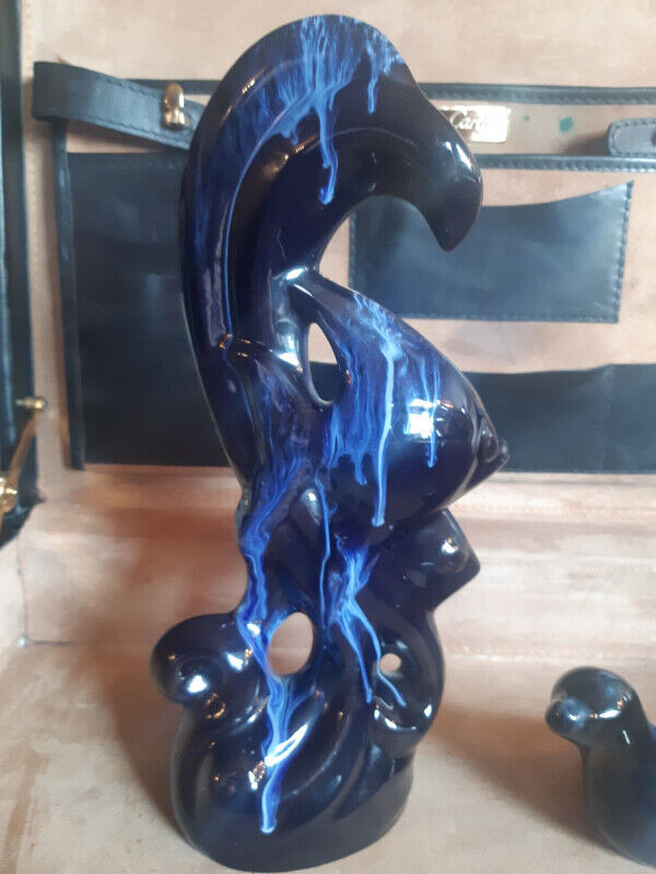 Blue Mountain Pottery Cobalt Blue Glaze Angelfish Seal Rare in Arts & Collectibles in City of Toronto