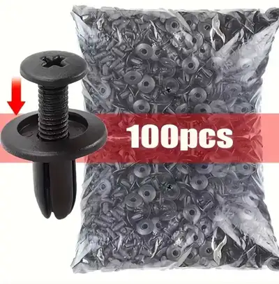 100pcs CAR FASTENER CLIPS FENDER RIVET RETAINING CLIPS, View more