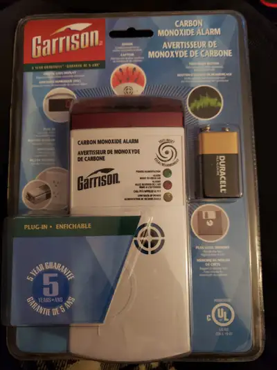 Carbon monoxide  alarm "Garrison" new, unopened, View more