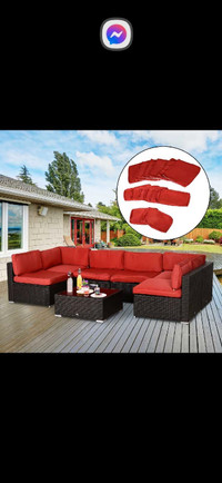 Outdoor 14pc Patio Rattan Sofa Set Cushion Polyester Cover
