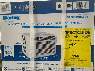 climatiseur de fenêtre Danby (comprend kit d'installation pour fenêtre à guillotine) 5000 btu neuf d...