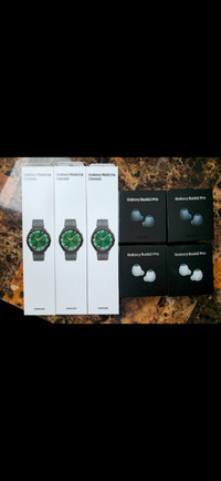 New Authentic Samsung Classic 6 Black Watches & Buds2 Pro. Have