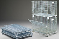 48" X 40" X 36"HIGH WIRE MESH BINS. RETURNABLE FOLDING CONTAINER