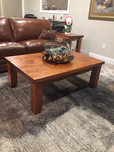 Custom made Coffee Table and 2 End Tables made by Monro’s Furnishings of Barrie, Ontario. All are so...