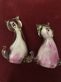 Two Art Glass Cats/Kittens- $15 for the pair