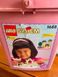LEGO 1688 Large Bucket  pink,yellow,white plus extras