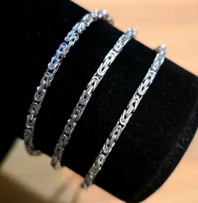 NEW Byzantine 925 Sterling Silver Chain, View more