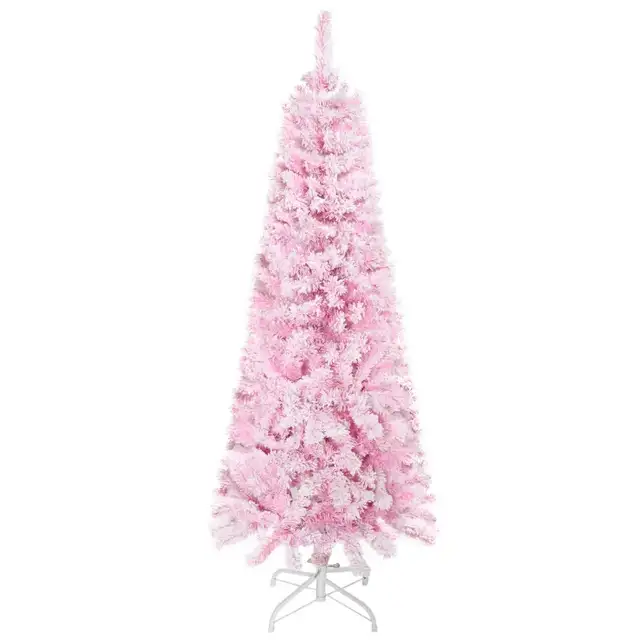 5 FT Snow Flocked Artificial Christmas Tree, Pencil Xmas Tree wi in Holiday, Event & Seasonal in Markham / York Region - Image 11