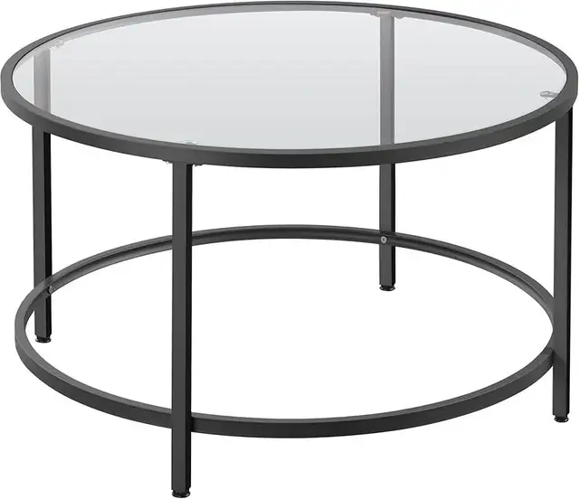27.6" Round Glass Coffee Table, Small Coffee Table for Living Ro in Coffee Tables in Markham / York Region - Image 4