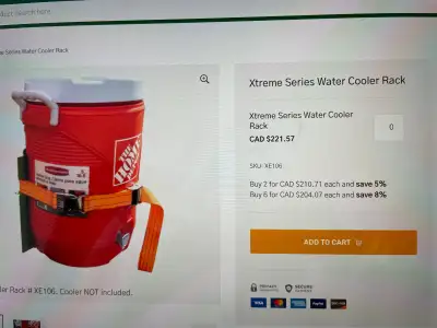 Water cooler or gas can rack, View more