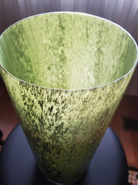 Vase Tall green/brown  rustic textured glass