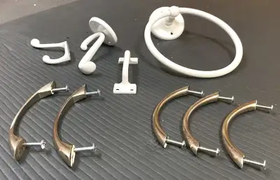 Assorted cabinet, door, bathroom hardware, View more