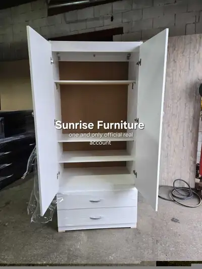 2 door wooden wardrobe brand new cupboard closet almirah, View more