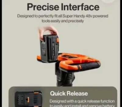 SuperHandy Super Duty Pro 48V DC 4Ah Lithium Ion Rechargeable Battery 177.6 Watt Hours (Battery Only...