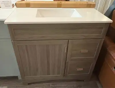 BRAND NEW 37” 2 Drawer, 1 door bathroom vanity with Stone Top, View more