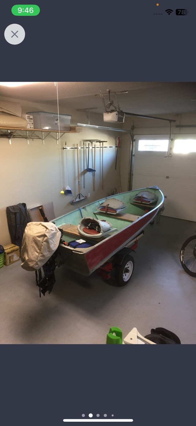  12’ aluminum Lund  boat 9.9 mercury 4stroke in Powerboats & Motorboats in Grande Prairie - Image 4