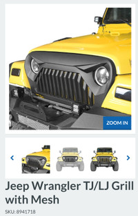 New Front grill with mesh for 97- 2006 Jeep Wrangler TJ and  LJ