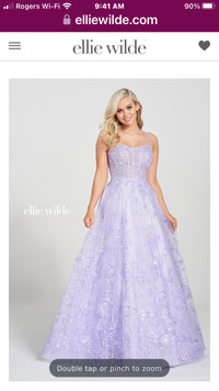 Ellie Wilde Lavender Grad Prom Dress