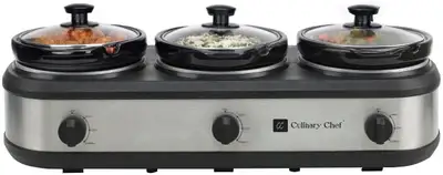 Mijoteuse et Réchaud à Triple Buffet CCSC3105-SS Culinary Chef, View more