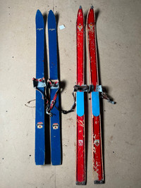 Antique Wooden Kids Skis 