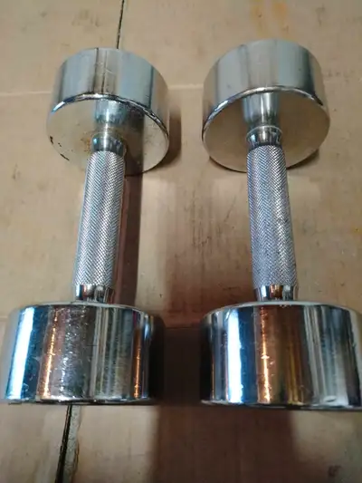 Pair of 10 lbs York Chrome Dumbbells, View more