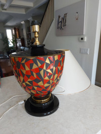 Italian, hand painted, ceramic table lamp