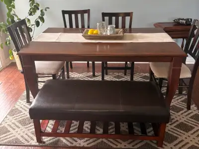 Dining Table with 4 Chairs and Bench, View more