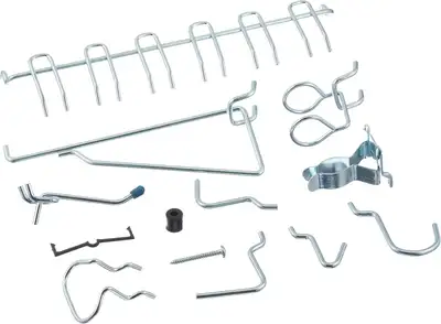 1/8" and 1/4" Pegboard hooks - 47 piece assortment (Brand New), View more
