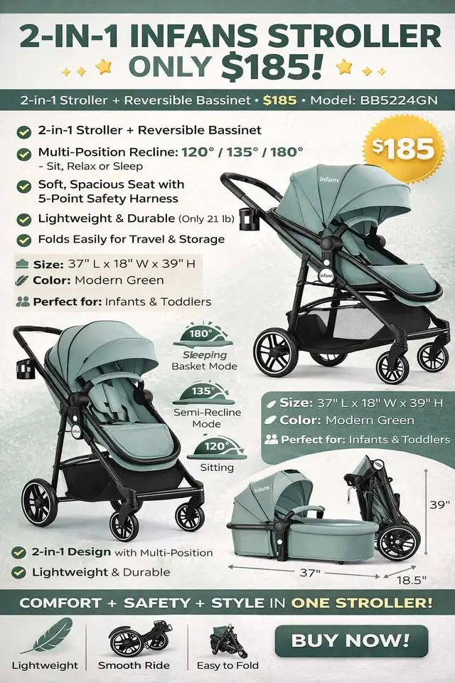 Infant Stroller and Reversible Bassinet Pram in Strollers, Carriers & Car Seats in Ottawa - Image 2