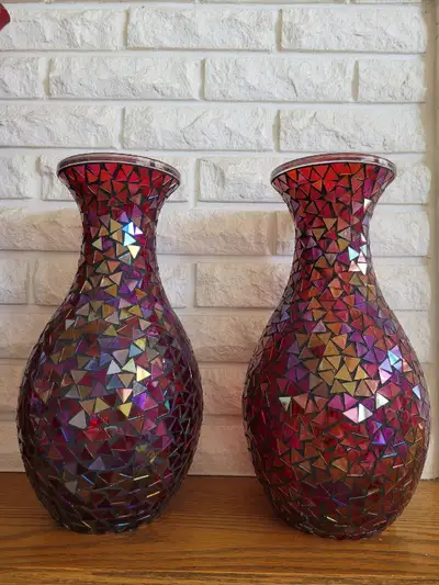 Thick Vases Excellent Condition So beautiful when the light hits them 14" H X 7" wide Both for $30