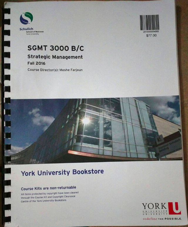 SGMT 3000 Strategic Management Casebook in Textbooks in Mississauga / Peel Region
