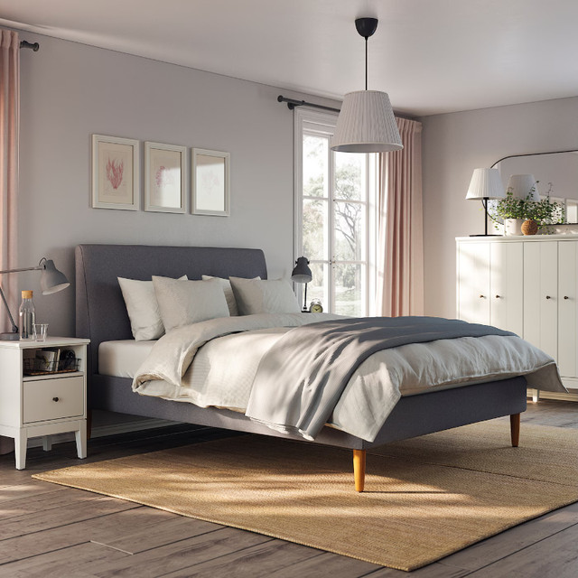 IKEA IDANAS Upholstered Queen Bed Frame in Beds & Mattresses in Winnipeg