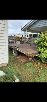 Older flat deck trailer