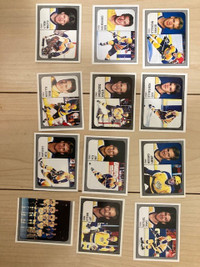 Lot of 12 1988-89 Panini Los Angeles Kings hockey stickers