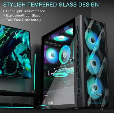 Brand new 6 fan multi light computer case, View more