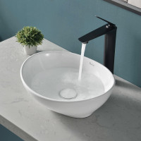 New Davivy 16'' X 13.5'' Oval Vessel Sink with Pop Up Drain