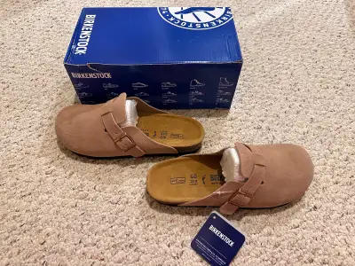 Women's Size 40 Birkenstock Boston Soft Footbed taupe BRAND NEW, View more