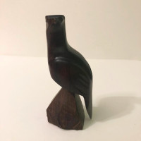 Vintage Hand Carved Eagle Bird Hawk Wooden Statue 5.5 Inch Tall