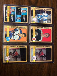 Lot of 6 72-73 OPC Hockey Cards