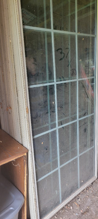 5 LARGE USED VINYL FIXED WINDOWS