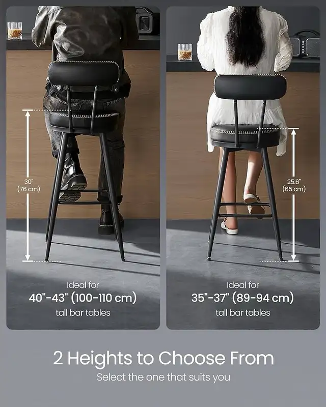 Swivel Counter Bar Stool with Back, Synthetic Leather with Stitc in Chairs & Recliners in Markham / York Region - Image 3