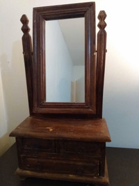Vintage wooden table top vanity 