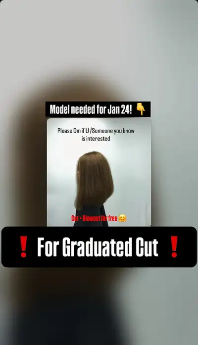 Model needed for a free hair cut + blow dry service, View more