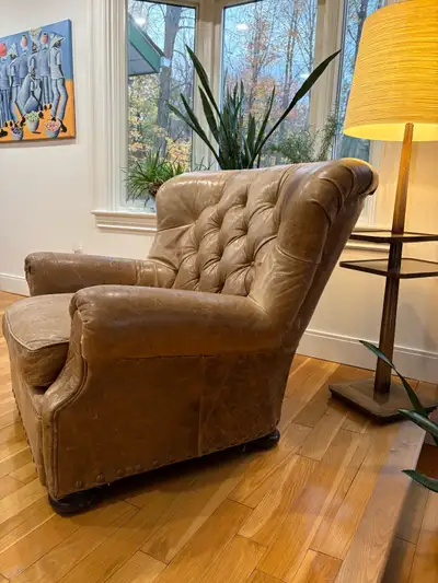 Ralph Lauren tufted leather Writer's Club Chair 1996, View more