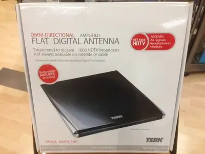 Terk MFTV2A Amplified Flat Digital HD TV Indoor Antenna, View more