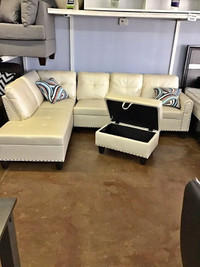 Leather Sectional Sofa With Studs is On Sale.